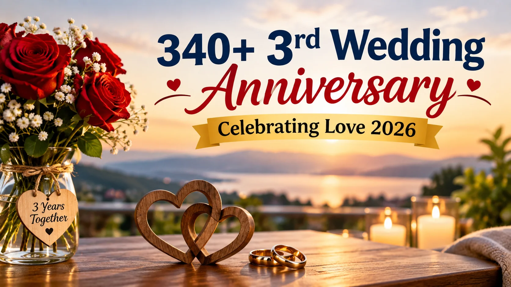 3rd Wedding Anniversary Celebrating Love